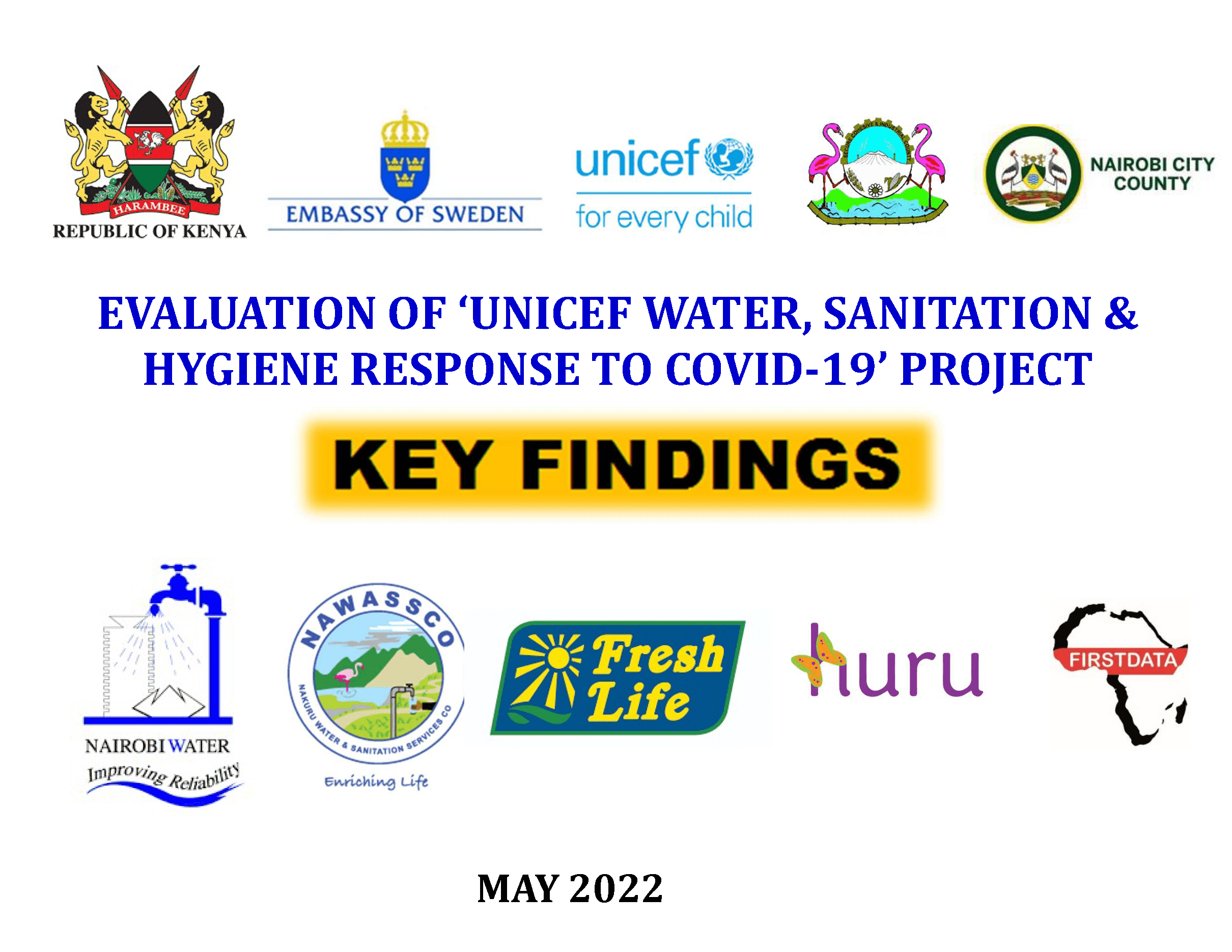 Endline Evaluation of ‘UNICEF Water, Sanitation & Hygiene Response to COVID-19’ Project in Kenya