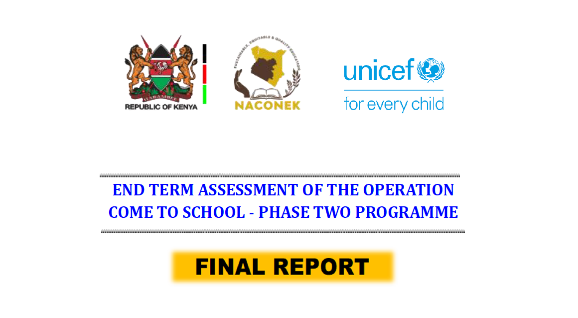 Endline Evaluation of Operation Come to School Phase II Programme in Kenya